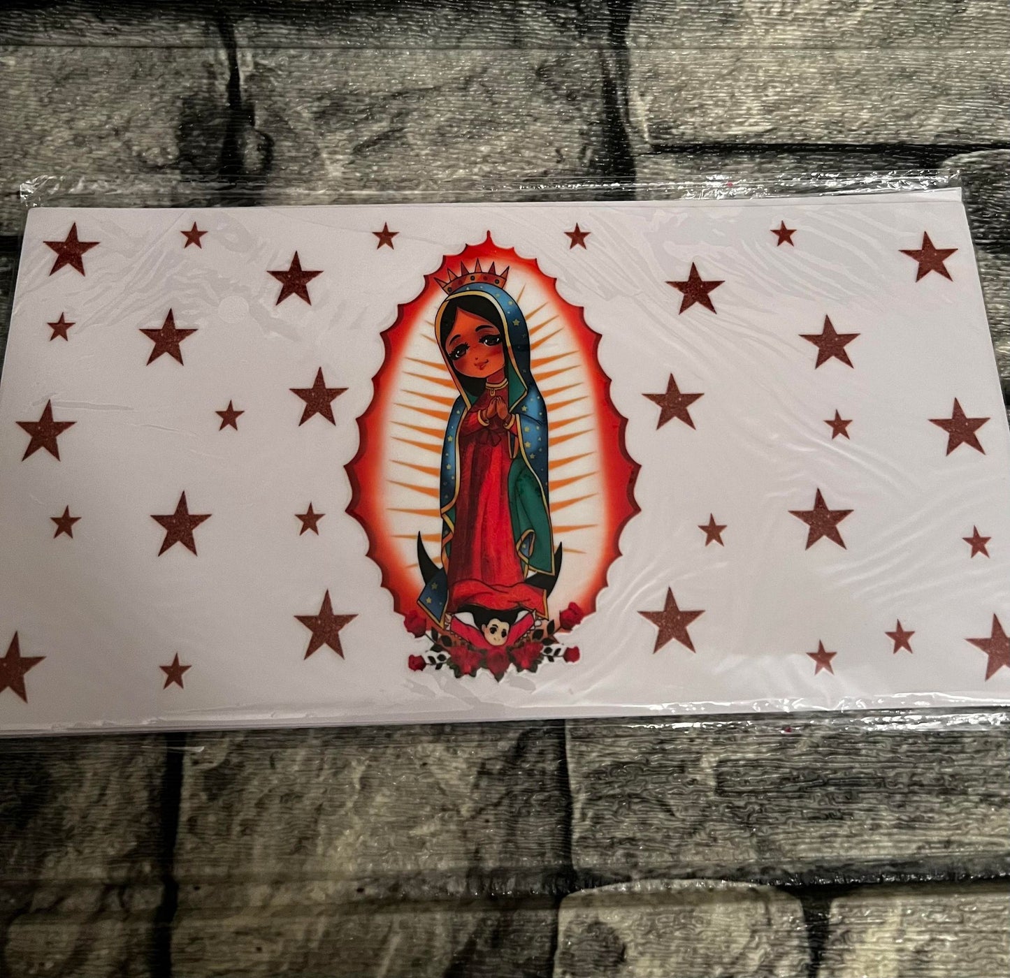 Virgin Mary w/Stars-UV/DTF Transfer