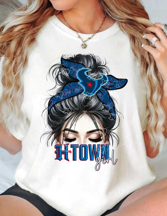 H-Town Messy Bun T-Shirt