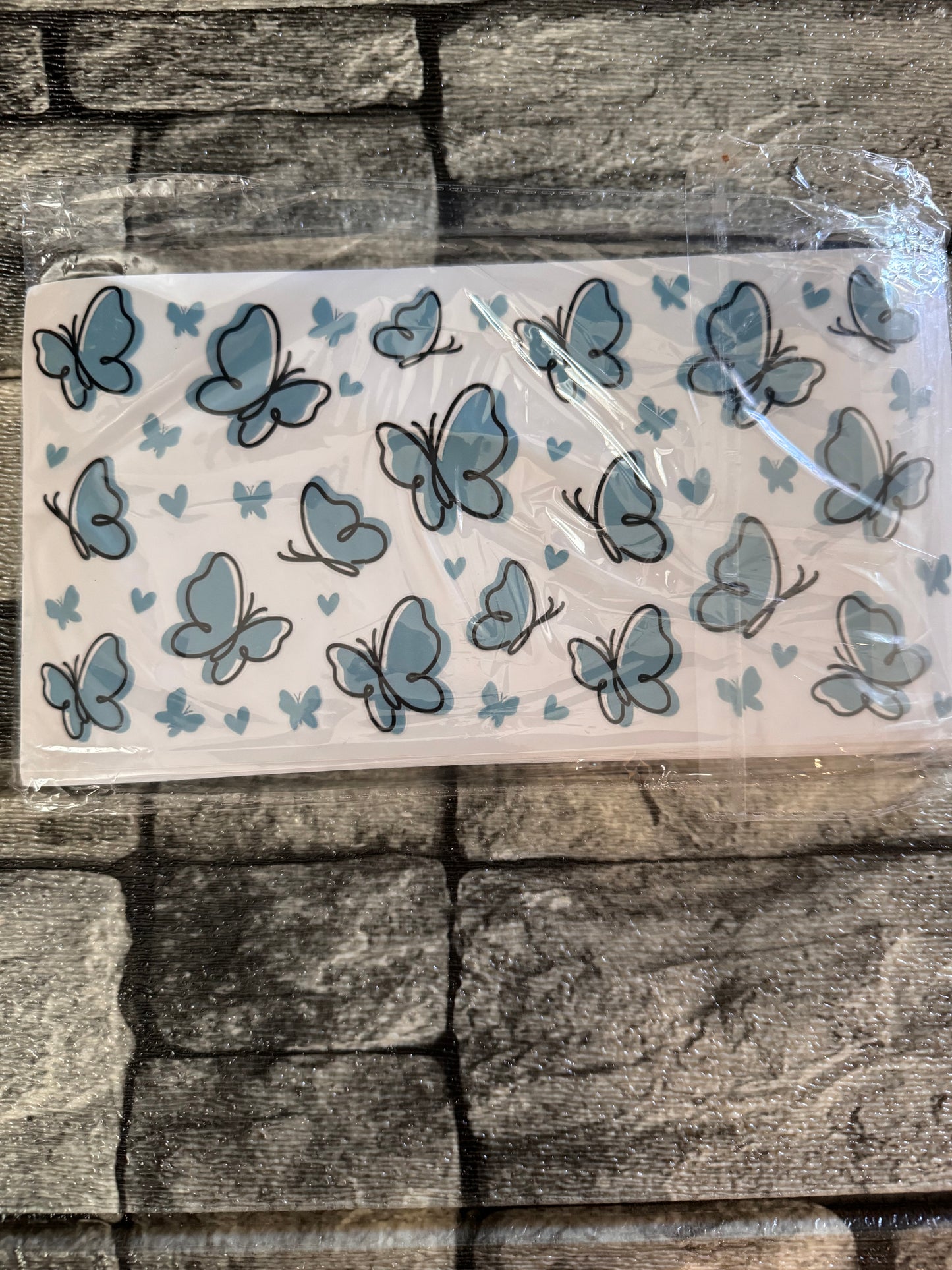 Sky Blue Butterflies-UV/DTF Transfer