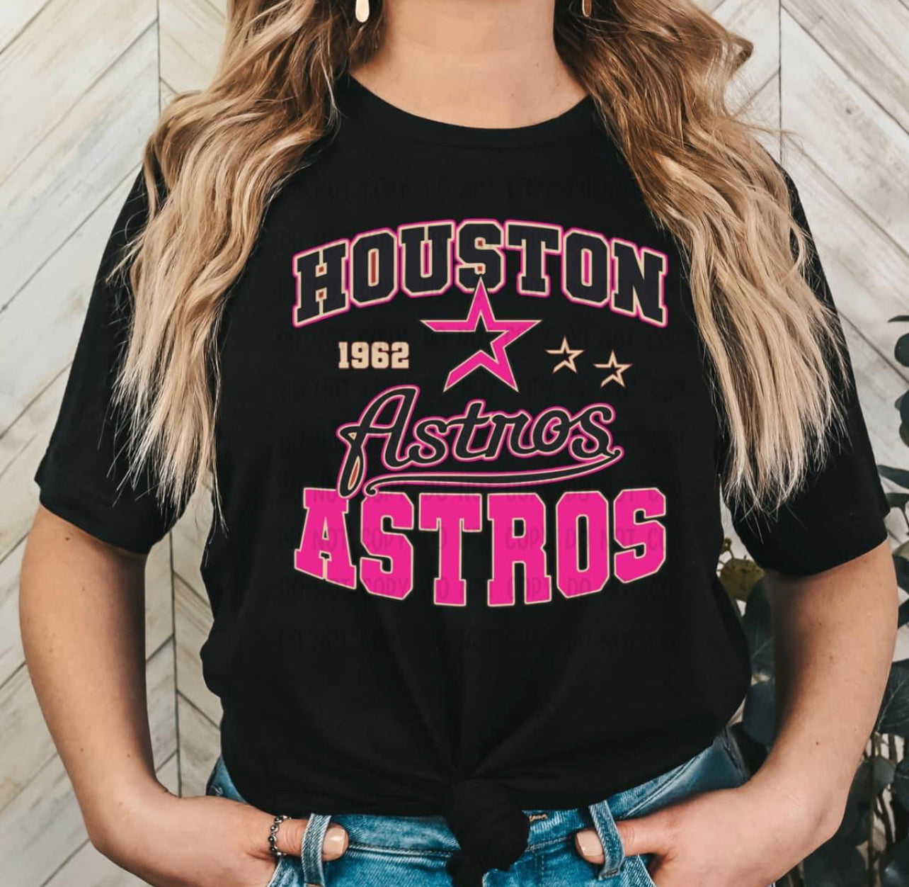 Houston Pink Baseball Tee