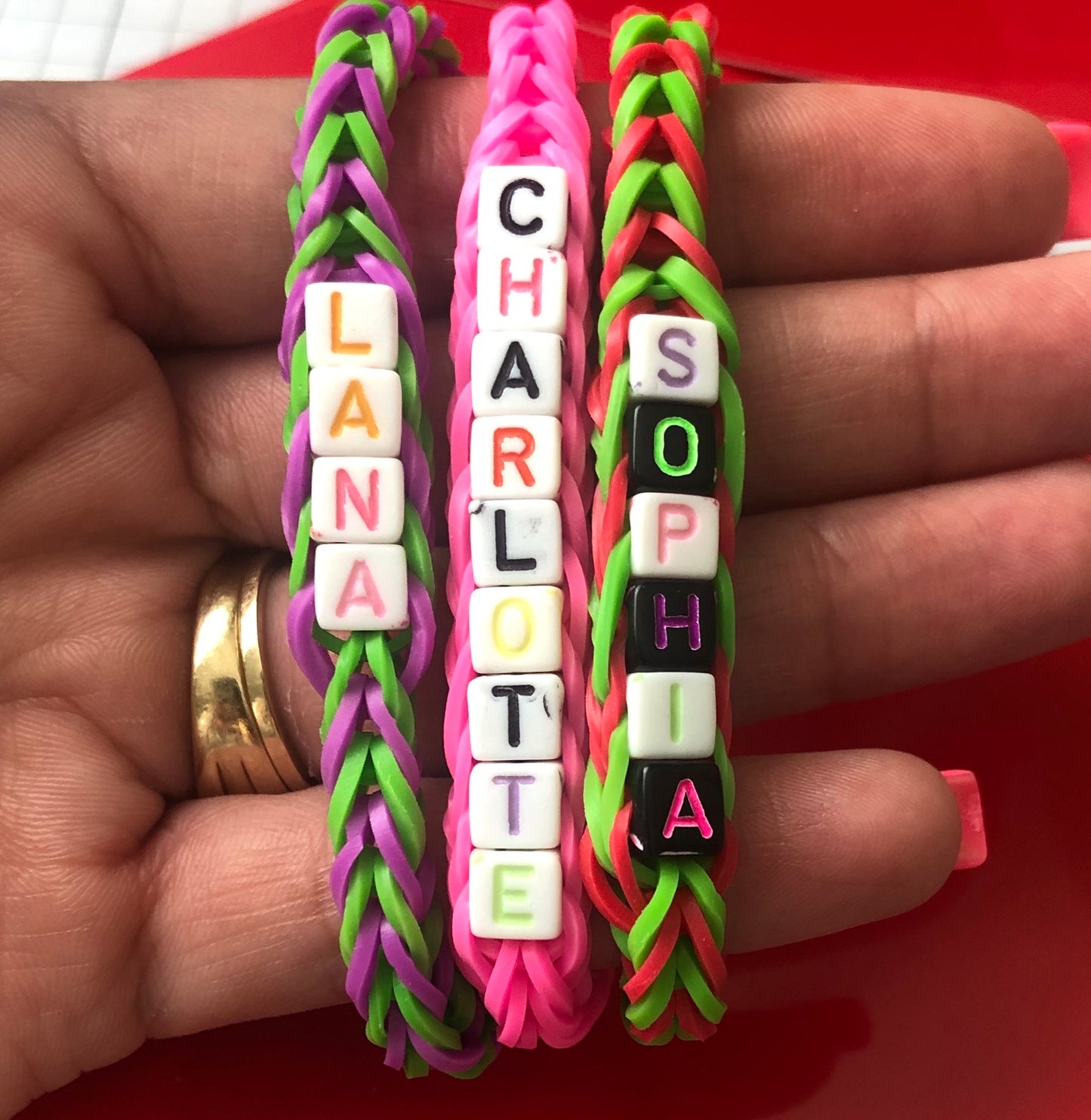 Loom Name Bracelets & Key Chanis